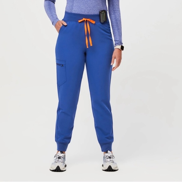 Figs Pants - FIGS High Waisted Zamora Jogger Scrub Pants in Winning Blue